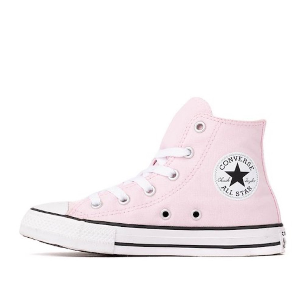 Converse High Top Sneaker Light Pink & White Girls Size 1 Chuck Taylor High Top